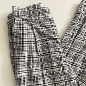 black and white plaid pants
